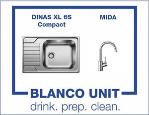 BLANCO DINAS XL 6S Compact и смесител BLANCO MIDA хром Промо пакет мивка със смесител