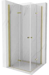 Mexen Lima Duo душ кабина сгъваема 80 x 80 см, прозрачна, златна - 856-080-080-50-00-02