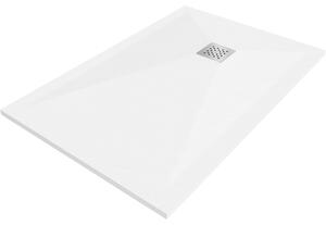 Mexen Stone+ правоъгълна композитна поддушова тава 80 x 70 см, бяла - 44107080