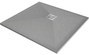 Mexen Stone+ композитен квадратен поддуш 70 x 70 см, сив-бетон - 44617070