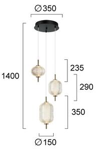 LED полилей на кабел PELLUCID LED/20W/230V бронзов/черен