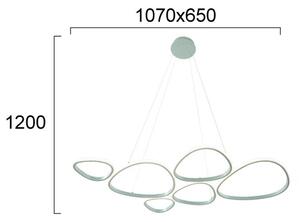 LED полилей на кабел HELIX LED/61W/230V сребрист