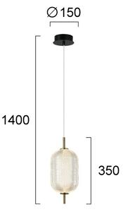 LED полилей на стоманено въже PELLUCID LED/11W/230V златист/прозрачен