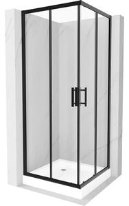Mexen Rio квадратна душ кабина 80 x 80 см, прозрачна, черна + под душ Rio, бяла - 860-080-080-70-00-4510