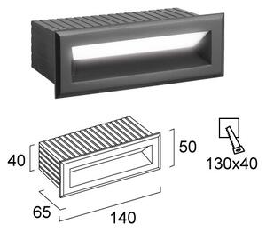 Външно вградено LED осветително тяло FLIK, 3W, 230V, IP65, антрацит