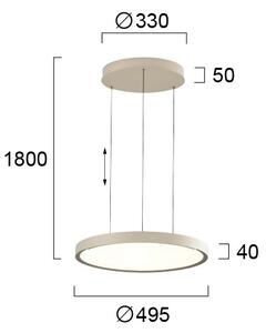 LED полилей на кабел DENVER LED/76W/230V бежов