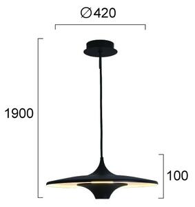LED люстра на стоманено въже RENE LED/19W/230V CRI 90 черна