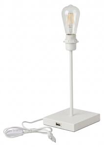 Настолна лампа с USB порт 1xE27/15W/230V бяла