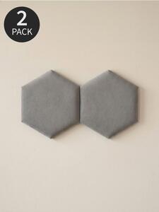 Sinsay - Тапицирани шестоъгълни стенни панели 2 pack - Светло сиво