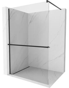 Mexen Kioto+ стена за душ с рафт Walk-in 100 x 200 см, прозрачна, черна - 800-100-121-70-00