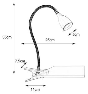 Markslöjd 106092 - LED Настолна лампа с щипка TULIP LED/3W/230V черна