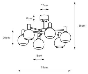 Markslöjd 109152 - Плафониера AMBRA 6xE14/40W/230V златна/димно бежова