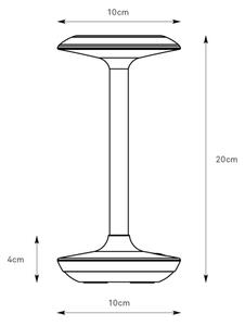 Markslöjd 108918-LED Димируем акумулаторен лампа PETIT 2W/1800mAh 2200/2700/3000K IP44 черен