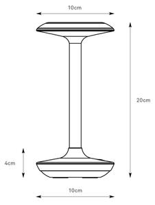 Markslöjd 108917-LED Димируем акумулаторен лампа PETIT 2W/1800 mAh 2200/2700/3000K IP44 сив