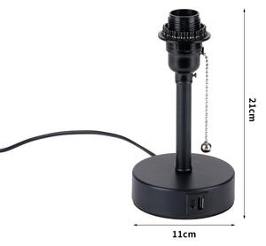 Brilagi - Настолна лампа с USB порт TABLON 1xE27/25W/230V черна