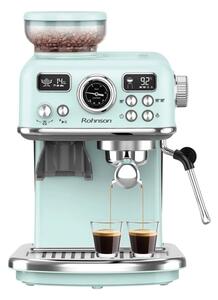 Кафемашина еспресо Rohnson R-98250G, 1500W, 20 bar, 1.8л. резервоар, двоен филтър от неръждаема стомана, самопочистваща система, 20 настройки на мелачката, зелена