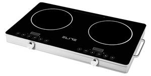 Двоен инфрачервен котлон Elite EFP-1296TU, 4400W, 20 см, LED дисплей, Тъч управление, Таймер, Стъклокерамика, Инокс