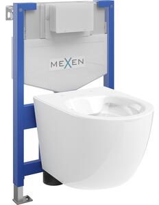 Mexen комплект за вграждане WC с рамка Fenix XS-F и тоалетна чиния Lena, бял гланц - 6803322XX00