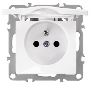 Единичен контакт със заземяване и капаче OSTE JNH005-G White