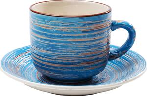 Чаша за кафе с чинийка Swirl Blue