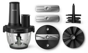 Чопър Philips HR1507/00, 650W, 2 л. вместимост, 4 ножа от неръждаема стомана, без BPA, 4 степени на работа, импулс функция, PowerChop технология, черен