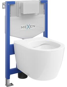 Mexen комплект за стенен монтаж WC стелаж Fenix XS-F с чиния WC Carmen, бял гланц - 6803388XX00