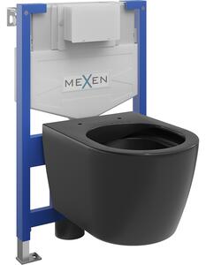 Комплект за вграждане WC система Fenix XS-F с тоалетна чиния Carmen, черен мат - 6803388XX85