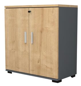 Шкаф за офис документи Venturo TopMebel от меламин в антрацит - дъб 80x40x80cm