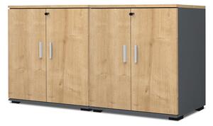 Шкаф за офис документи Venturo TopMebel от меламин в антрацит - дъб 160x40x80cm