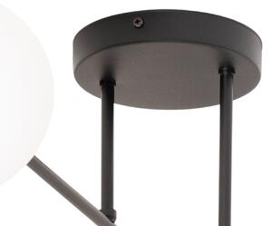 EMIBIG LIGHTING Таванна лампа „Glassy“, черна/опалова, 75 x см, с 4 крила., Затъмняване, Черен, Дневна/трапезария, Стъкло, Модерен