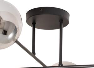 EMIBIG LIGHTING Таванна лампа „Glassy“, черна/графитна, 75 x см, 4-лампова, Затъмняване, Черен, Дневна/трапезария, Стъкло, Модерен