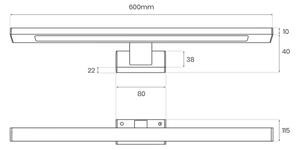 LED огледално осветление за баня SHINE LED/13,8W/230V 60 cm IP44 месинг