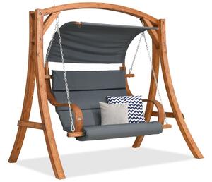 Дървена градинска люлка Bali Garden Point сива