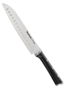 Кухненски нож Tefal K2320614, сантоку, 18 см, неръждаема стомана, черен