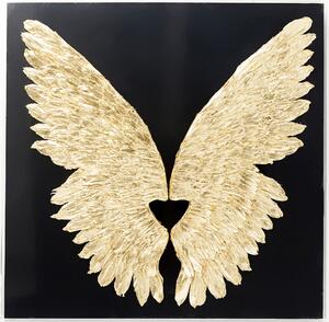 Стенна декорация Wings Gold Black 120x120cm