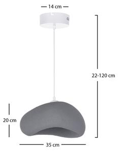 Brilagi - Полилей на кабел WABI SABI 1xE27/40W/230V Ø 35 см сив