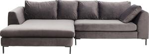 Ъглов диван Black Gianna Velvet Grey Left