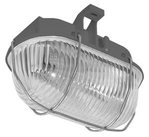 Екстериорна лампа за таван OVAL 1xE27/60W/230V сива IP44