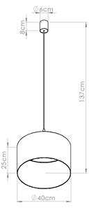 Sollux SL.1851 - Висяща лампа NEVIA на кабел 1xE27/15W/230V, Ø 40 cm, синя