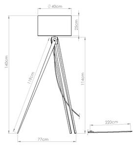 Sollux SL.1906 - Подова лампа NATT 1xE27/15W/230V синя