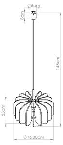 Sollux SL.1862 - Полилей на кабел MULA 1xE27/15W/230V, Ø 45 см, син