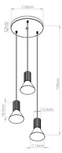 Sollux SL.1873 - Полилей на кабел ESTRIA 3xE14/10W/230V Ø 30 см зелен