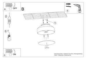 Sollux SL.1678 - Плафон OMIQ 4xE27/15W/230V Ø 30 см черен