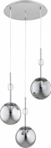Полилей на кабел ARVENA 3xE14/10W/230V лъскав хром/черен/опушен
