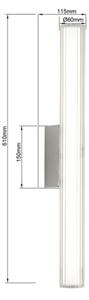 LED осветление за огледало за баня LINEA LED/12W/230V 3000/4000/6000K IP44 61 cm лъскав хром