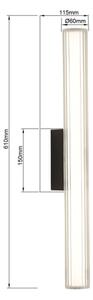 LED осветление за огледало за баня LINEA LED/12W/230V 3000/4000/6000K IP44 61 cm черно