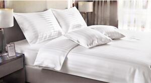 Бяло единично 3 части спално бельо 140x200 cm Hotel stripe – JAHU collections