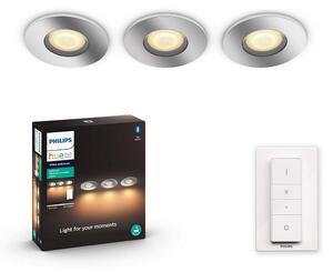 Philips - К-кт 3 бр. LED димируеми лунички за баня 1xGU10/5W/230V IP44 + дистанционно