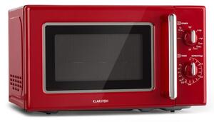 Klarstein Caroline, микровълнова фурна, 20 л, 700/1000 W, Ø 25.5 см, QuickSelect, ретро, червено