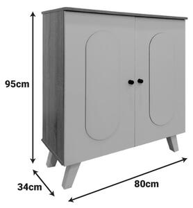 Шкаф за обувки Cathi Бял 80x34x95 см